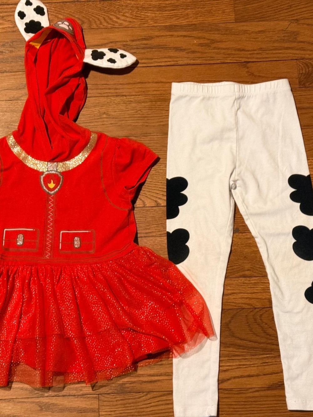 Gently Used Nickelodeon Paw Patrol Outfit - Hooded Dress / Leggings - Size 5T